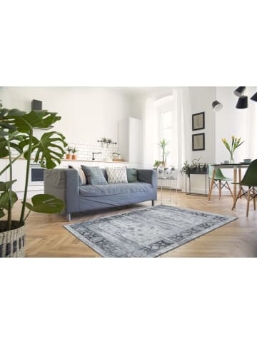 Flachgewebe Teppich Greta 1225 in Graublau