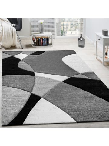 KADIMA DESIGN Teppich Kurzflor Abstrakt Wohnzimmer in Schwarz