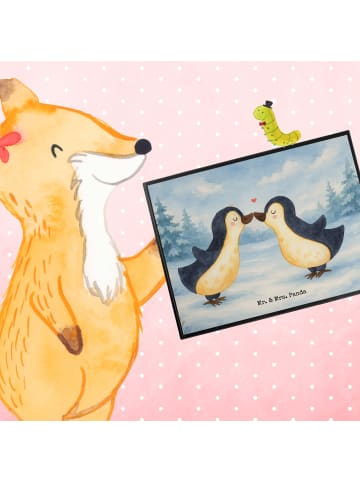 Mr. & Mrs. Panda Schreibunterlage Pinguin Liebe Design ohne Spruch in Weiß