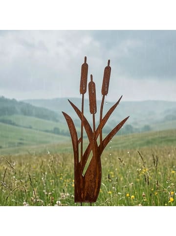 relaxdays Gartenstecker "Schilf" in Braun - (B)35 x (H)75 cm