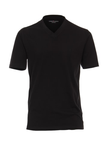 CASAMODA T-Shirt Halbarm Doppelpack 092600 in Schwarz