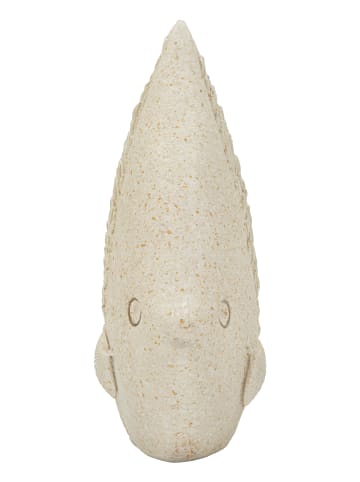 Mauro Ferretti Beigefarbene, fischförmige Kunstharzskulptur, 16,7 x 6,5 x 16,8 cm