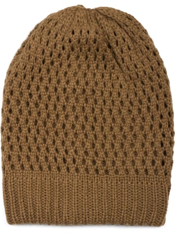 styleBREAKER Strick Beanie Mütze in Cognac