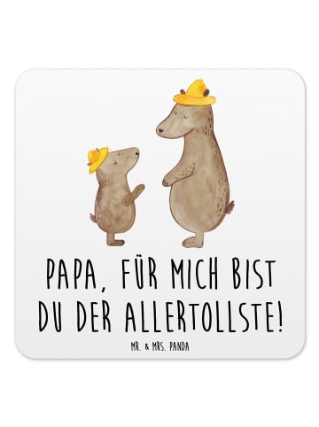 Mr. & Mrs. Panda Bierfilz Bären mit Hut mit Spruch in Weiß