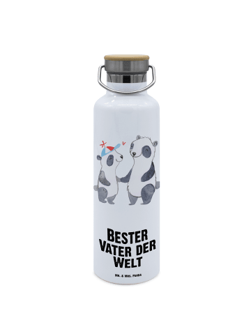 Mr. & Mrs. Panda Mehrwegflasche Panda Bester Vater der Welt mit ... in Weiß