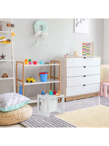 relaxdays Kindersitzhocker in Weiß -  (B)30 x (H)30 x (T)30 cm