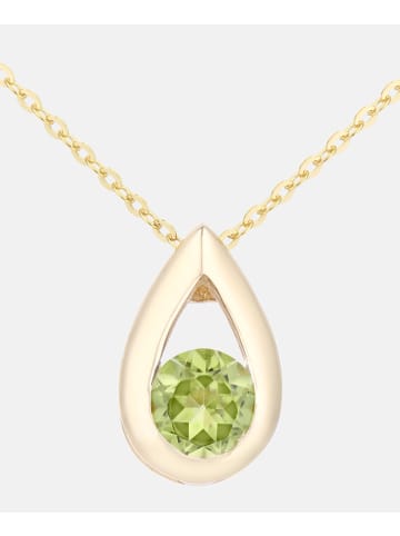 Diamant L'éternel Halskette mit Anhänger aus 375 Gelbgold mit Peridot
