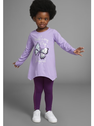 Kidsworld Langarmshirt & Leggings in lila/dk lila