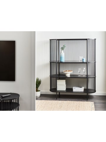 Beliani Bücherregal BIRSON in Schwarz - (W) 120 x (H) 151 x (L) 44 cm