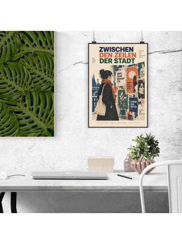 Poster Leser urban Design mit Spruch in Weiß