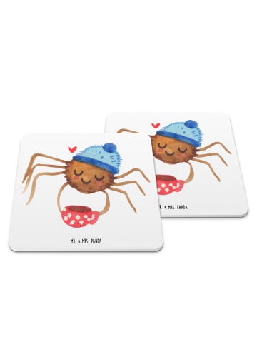 Mr. & Mrs. Panda Untersetzer für Gläser Spinne Agathe Kaffee ohn... in Weiß