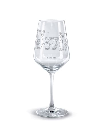 Mr. & Mrs. Panda Glas mit Gravur Koala Familie zwei ohne Spruch in Transparent