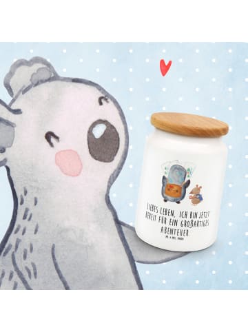 Mr. & Mrs. Panda Vorratsdose Pinguin & Maus Wanderer mit Spruch in Weiß