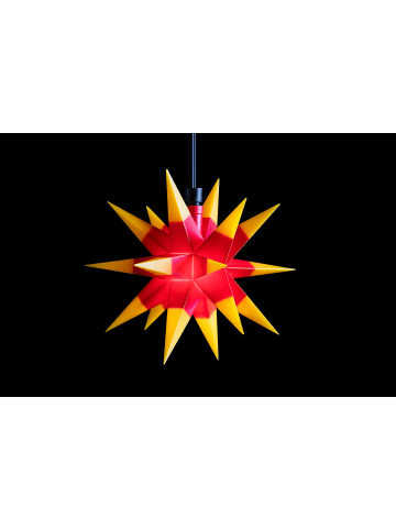 Sterntaler Dekostern | Weihnachtsstern Kunststoff | 18-Zacker | mit Timer | Rot/G