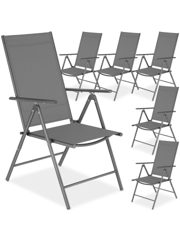tectake klappbarer Terrassenstuhl mit Textilenem-Gewebe 54,5 x 65 x 107,5 cm