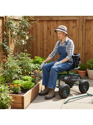 relaxdays Fahrbarer Gartensitz in Grün