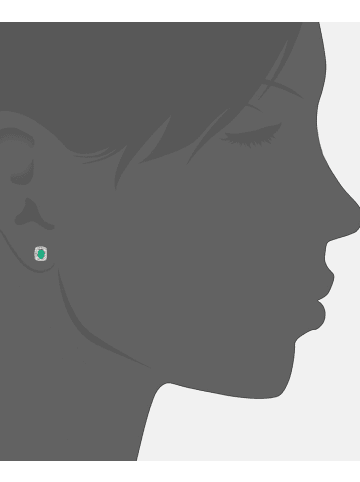 Diamant L'éternel Ohrstecker aus 375 Weißgold mit Diamant mit Smaragd