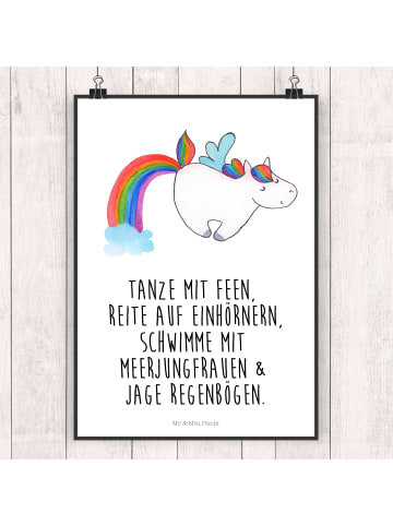 Mr. & Mrs. Panda Bild Einhorn Fliegendes Pferd mit Spruch in Weiß