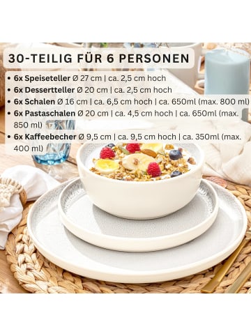 Sänger Kombiservice Kreta - 30 teilig aus Steingut