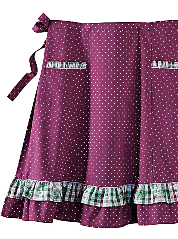 WITT WEIDEN Halbschürze in lila-getupft + lila-kariert