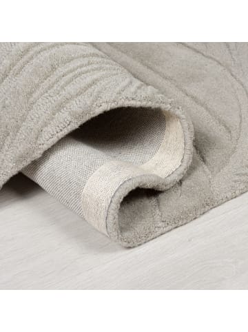 KADIMA DESIGN Handgetufteter Teppich aus 100% Wolle in beruhigenden Farben in Grau