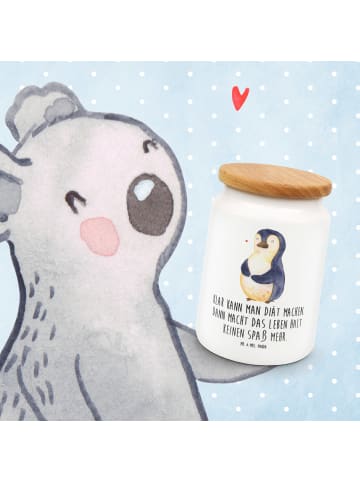 Mr. & Mrs. Panda Keksdose Pinguin Diät mit Spruch in Weiß