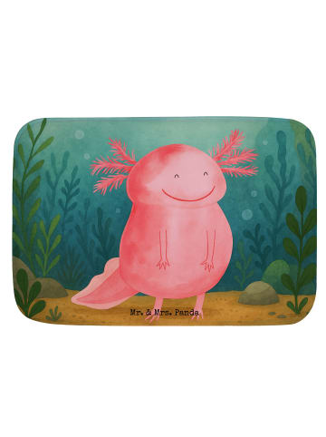 Mr. & Mrs. Panda Badvorleger Axolotl Glücklich Design ohne Spruch in Weiß