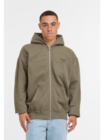PEGADOR PEGADOR Zip-Kapuzenpullover in washed faded olive