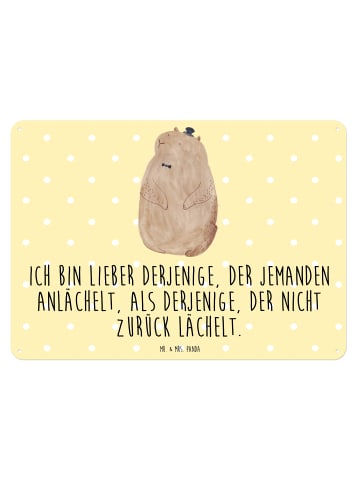 Mr. & Mrs. Panda tafel Murmeltier mit Spruch in Gelb Pastell