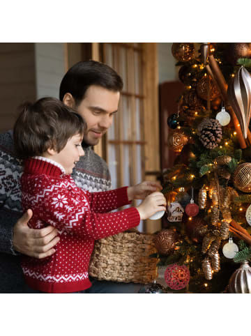 relaxdays 30-tlg. Weihnachtskugeln Set in Weiß