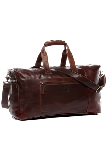 SID & VAIN Leder-Reisetasche echt Leder Weekender groß braun BRISTOL SIDE in braun
