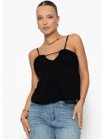 SASSYCLASSY Musselin Top aus Baumwolle in Schwarz