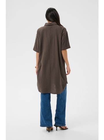 Kaffe Kurzarmhemd KAvafla Oversize fit in Chocolate Brown