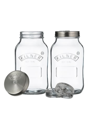 Kilner Fermentationsgläser 2 Gläser mit Ventildeckel - 2 x 1 Liter