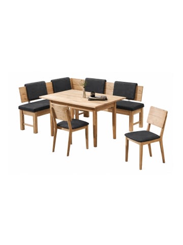 58 aufm Kessel ECKBANKGRUPPE Modern Dyan 4 für 7 Personen Massivholz Wildeiche/Grau