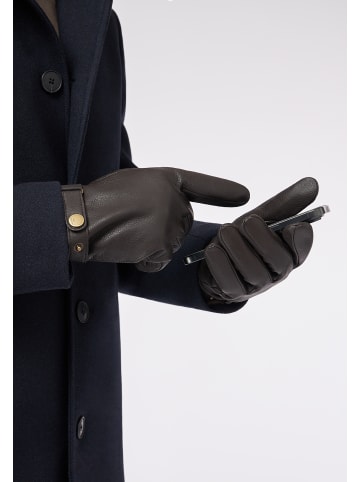 Roy Robson Lederhandschuhe Fingerhandschuh in dunkelbraun