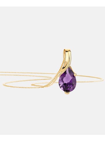 Diamant L'éternel Halskette aus 375 Gelbgold mit Amethyst