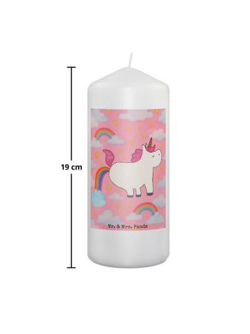 Mr. & Mrs. Panda Kerze Einhorn Pupsen Design ohne Spruch in Weiß