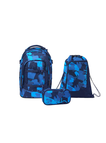 Satch Schulrucksack-Set PACK Troublemaker 3-teilig in Blau