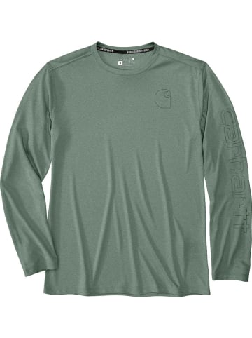 CARHARTT  Longsleeve "Force Sun Defender™ Relaxed Longsleeve Logo T-Shirt" in Grün