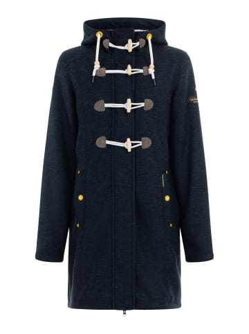 Schmuddelwedda Strickfleece Dufflecoat in Marine Melange