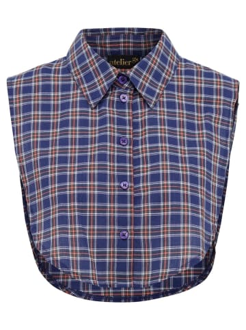 GOLDNER Kombinationsstarker Blusenkragen in blau / rot / kariert