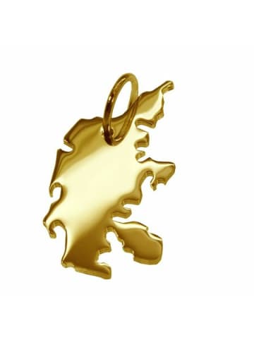 Schmuckador Anhänger der Landkarte Dänemark in massiv 333 Gelbgold in gold