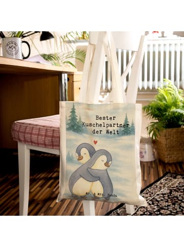 Mr. & Mrs. Panda Tragetasche Pinguin Bester Kuschelpartner der W... in Weiß