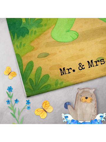 Mr. & Mrs. Panda Handtuch Schildkröte Wanderer Design ohne Spruch in Weiß