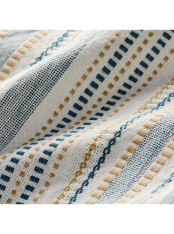 IB Laursen Geschirrtuch CELINE Weiß Gewebtes Streifen Muster in Blau und Beige