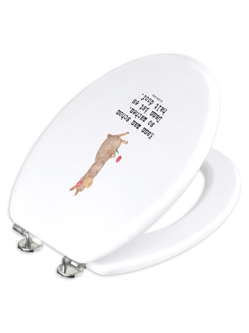 Mr. & Mrs. Panda Toilettendeckel Alpaka Blume mit Spruch in Weiß