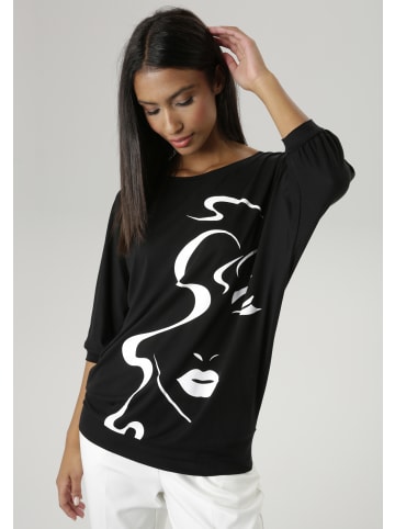 Aniston SELECTED Fledermausshirt in schwarz-weiß