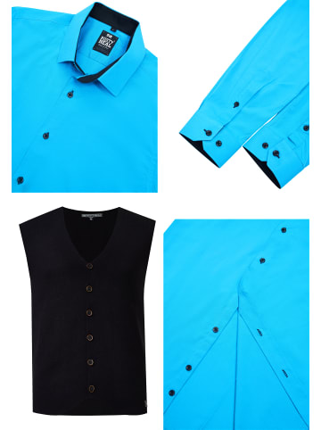 Rusty Neal Hemd mit Weste in Türkis