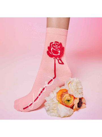 Hudson Socken Rose Blumenmuster in Rosa